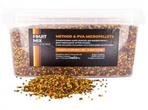 Пеллетс Technocarp Method/PVA Micropellets Fruit Mix 1,5кг