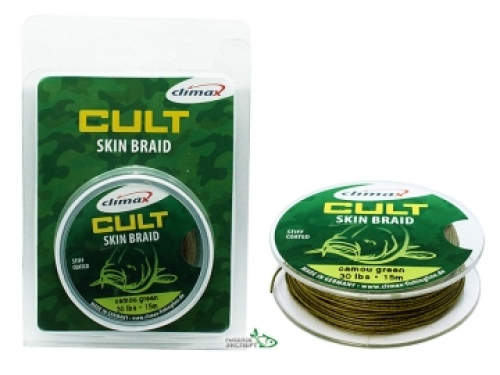 Поводковый материал Climax Cult Skin Braid 15м 30lb camou green