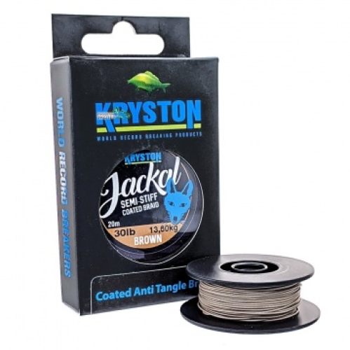 Поводковый материал Kryston Jackal Semi-Stiff Coated Braid Brown 20м 20lb