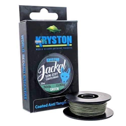 Поводковый материал Kryston Jackal Semi-Stiff Coated Braid Weed Green 20м 20lb