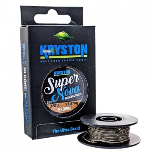 Поводковый материал Kryston Super Nova Solid Bag Supple Braid Gravel Brown 20м 15lb