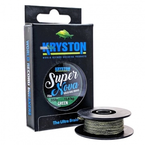 Поводковый материал Kryston Super Nova Solid Bag Supple Braid Weed Green 20м 15lb