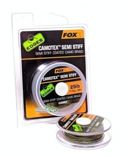 Поводковый материал Fox Camotex Semi Stiff 20м 20lbs (CAC741)