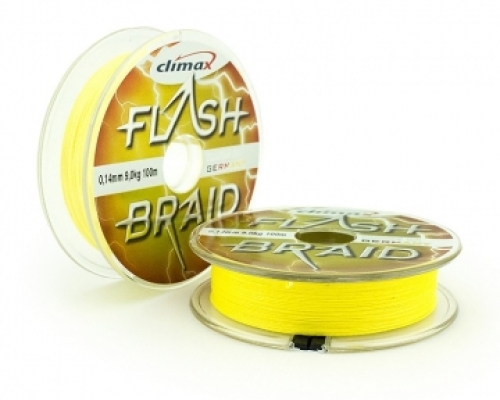 Шнур Climax Flash Braid 100м 0,12мм жёлтый