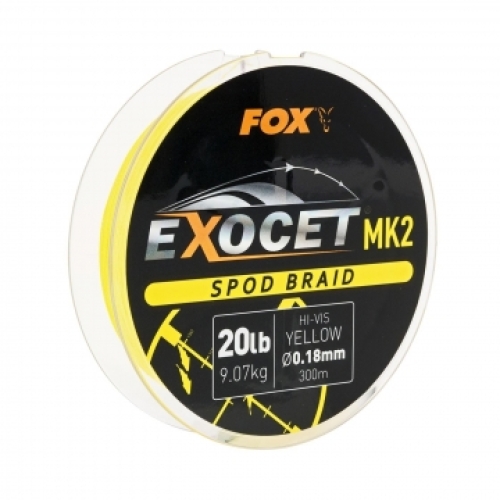 Шнур Fox Exocet MK2 Spod Braid 300м 0,18мм 20lb yellow