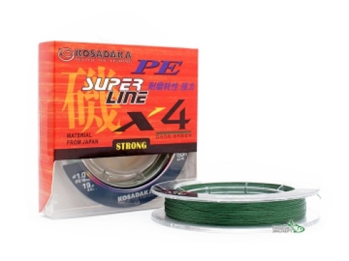 Шнур Kosadaka PE Super Line X4 150м 0,30мм Dark Green 21,80кг