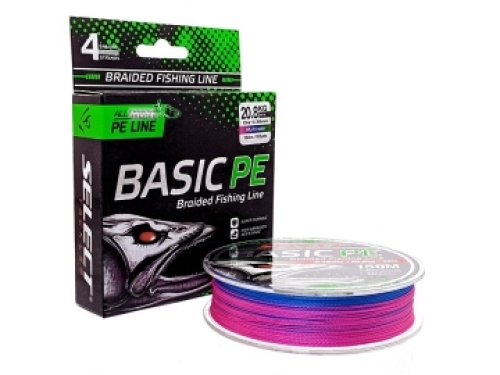 Шнур Select Basic PE 150м Multicolor 0,26мм 45lb/20,8кг