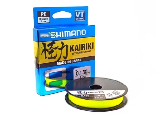 Шнур Shimano Kairiki 8 PE Yellow 150м 0,20мм 17,1кг
