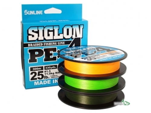 Шнур Sunline Siglon PE x4 салатовый 300м #2.0/0,242мм 35lb