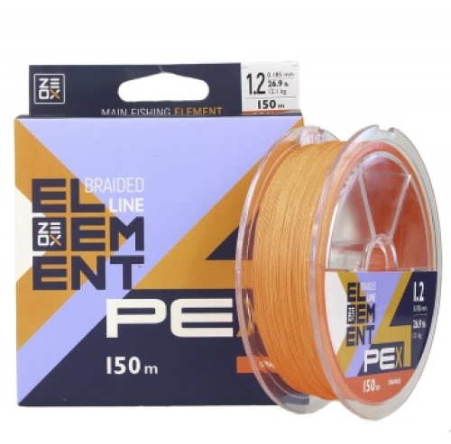 Шнур ZEOX Element PE X4 Orange 150м #0.6/0,128мм