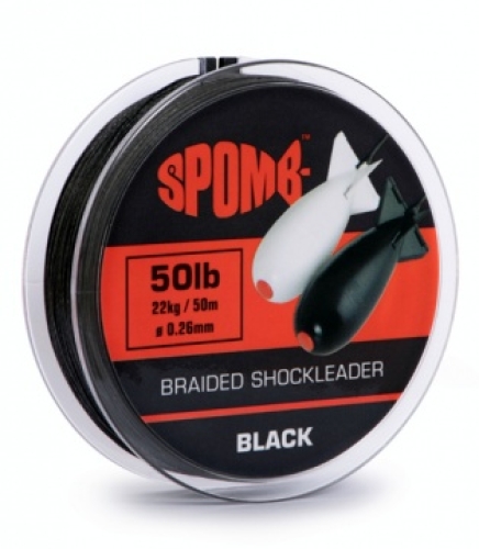 Шок-лидер Spomb Braided Leader 50м 0,26мм 22кг черный