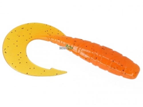 Силикон Fishup Mighty Grub 3,5" 049 - Orange Pumpkin/Black