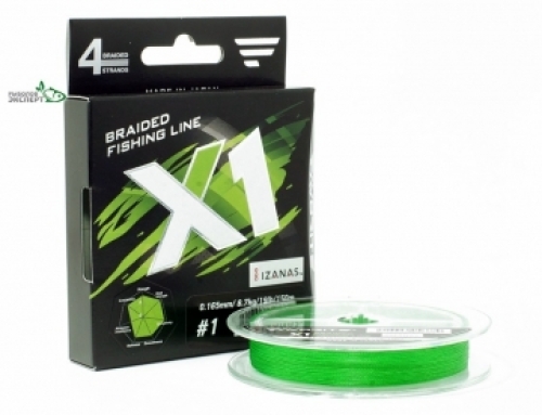 Шнур Favorite X1 PE 4x 150м (l.green) #0,3/0,090мм 6lbs/2,9кг