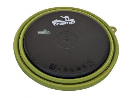 Тарелка Tramp силиконовая с пластиковым дном 550мл olive (TRC-123-olive)