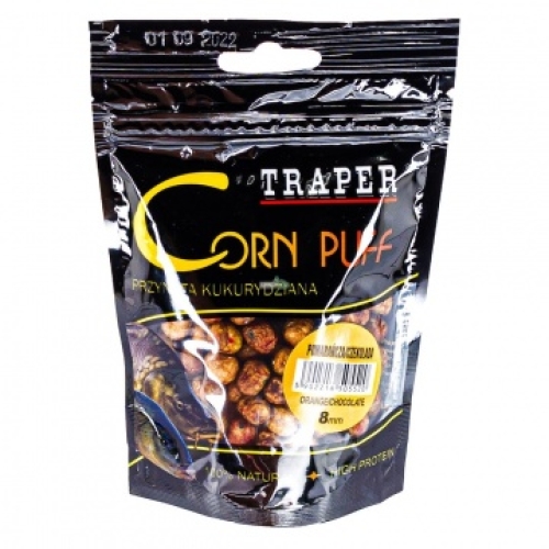 Вулканизированная кукуруза Traper Corn Puff 8мм 20г Апельсин/Шоколад