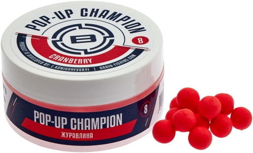Бойлы Brain Champion Pop-Up - Cranberry (клюква) 8мм