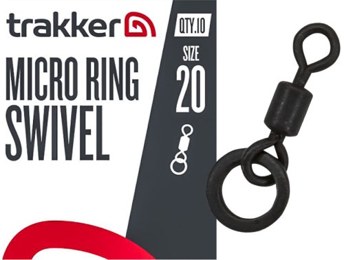 Мікро вертлюг для гачка з кільцем Trakker Micro Ring Swivel №20 black (10шт/уп)