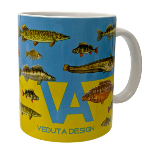 Чашка керамическая Veduta Ceramic Mug 330мл Рыбы Украины патриотическая