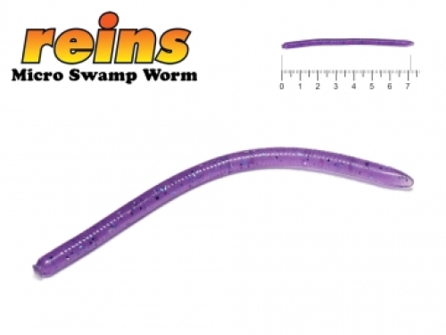 Силікон Reins Swamp Worm Micro 2,8" col.567 Lilac Silver&amp;Blue Flake