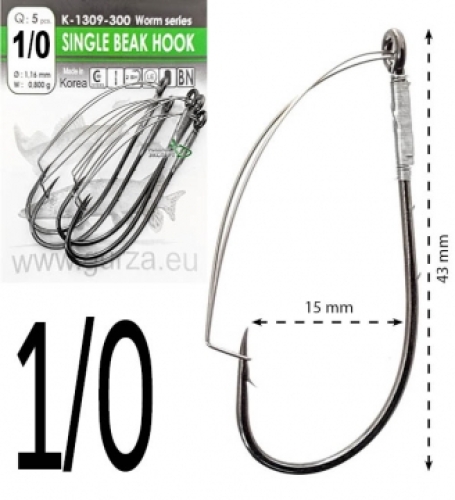 Крючки Gurza Single Beak Hook BN K-1309 №1/0