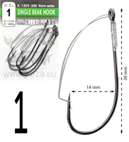 Крючки Gurza Single Beak Hook BN K-1309 №01