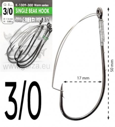 Крючки Gurza Single Beak Hook BN K-1309 №3/0