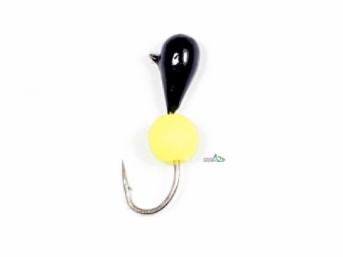 Мормышка True Weight Капля-Ядренный Глаз 3,2мм черная/желтый неон 0,55г