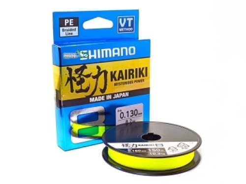 Шнур Shimano Kairiki 8 PE Yellow 150м 0,10мм 6,5 кг
