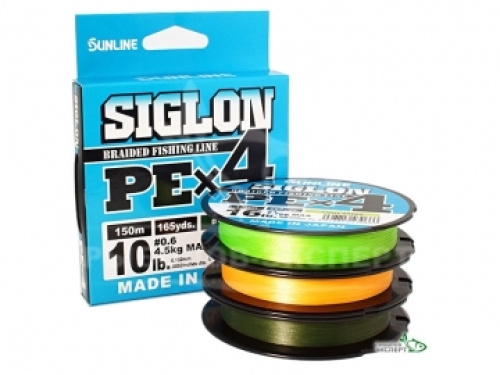 Шнур Sunline Siglon PE x4 темно-зелений 150м #2.0/0,242мм 35lb