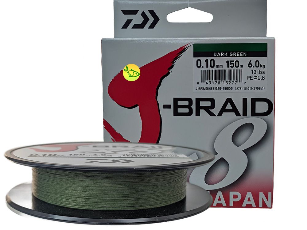 Daiwa 300 Yard J-Braid X4 Braided Fishing Line - 40 lb. Test - Dark Green