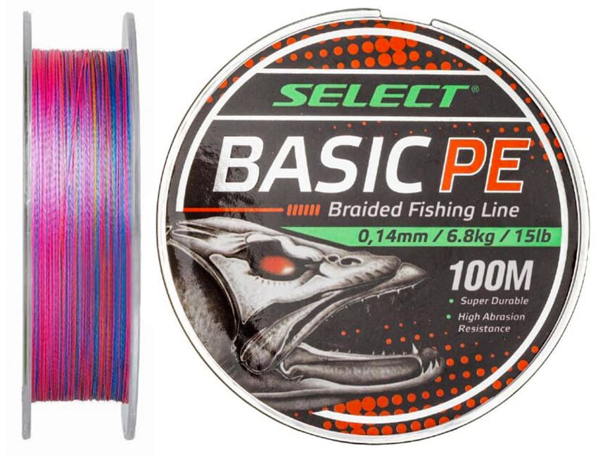 Шнур Select Basic PE 100м Multicolor 0,10мм 10lb/4,8кг