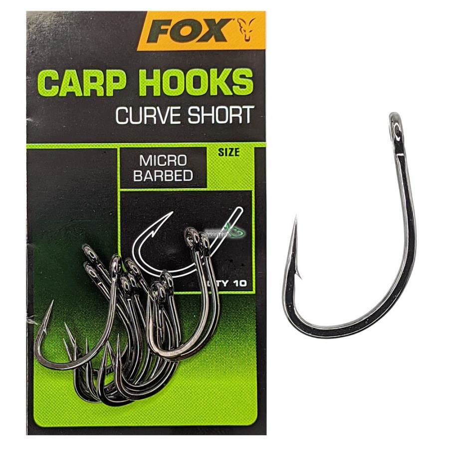 Крючки Fox Carp Hooks - Curve Shank Short №04: купить недорого в