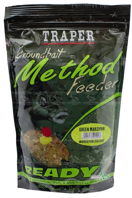 Прикормка Traper Method Feeder Ready 750г Marzipan Green