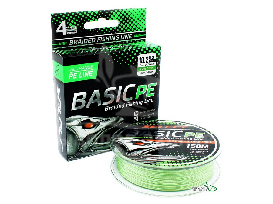 Шнур Select Basic PE 150м Light Green 0,12мм 12lb/5,6кг