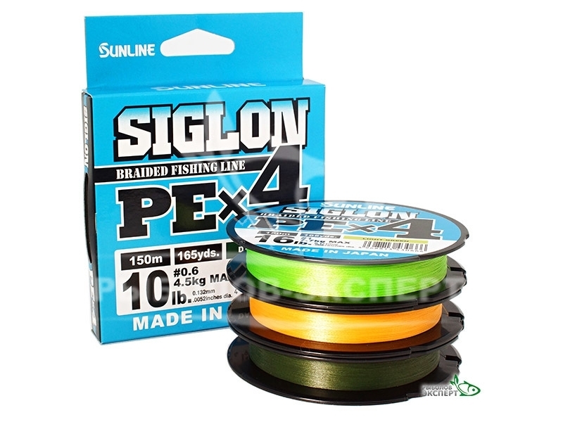Шнур Sunline Siglon PE x4 темно-зелений 150м #2.0/0,242мм 35lb