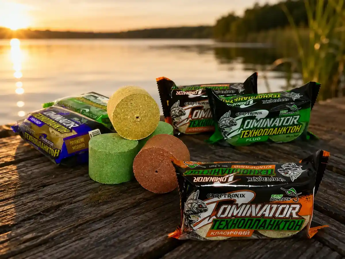 Види технопланктону DOMINATOR для ловлі товстолоба Технопланктон DOMINATOR для різних умов лову товстолобика на водоймі
