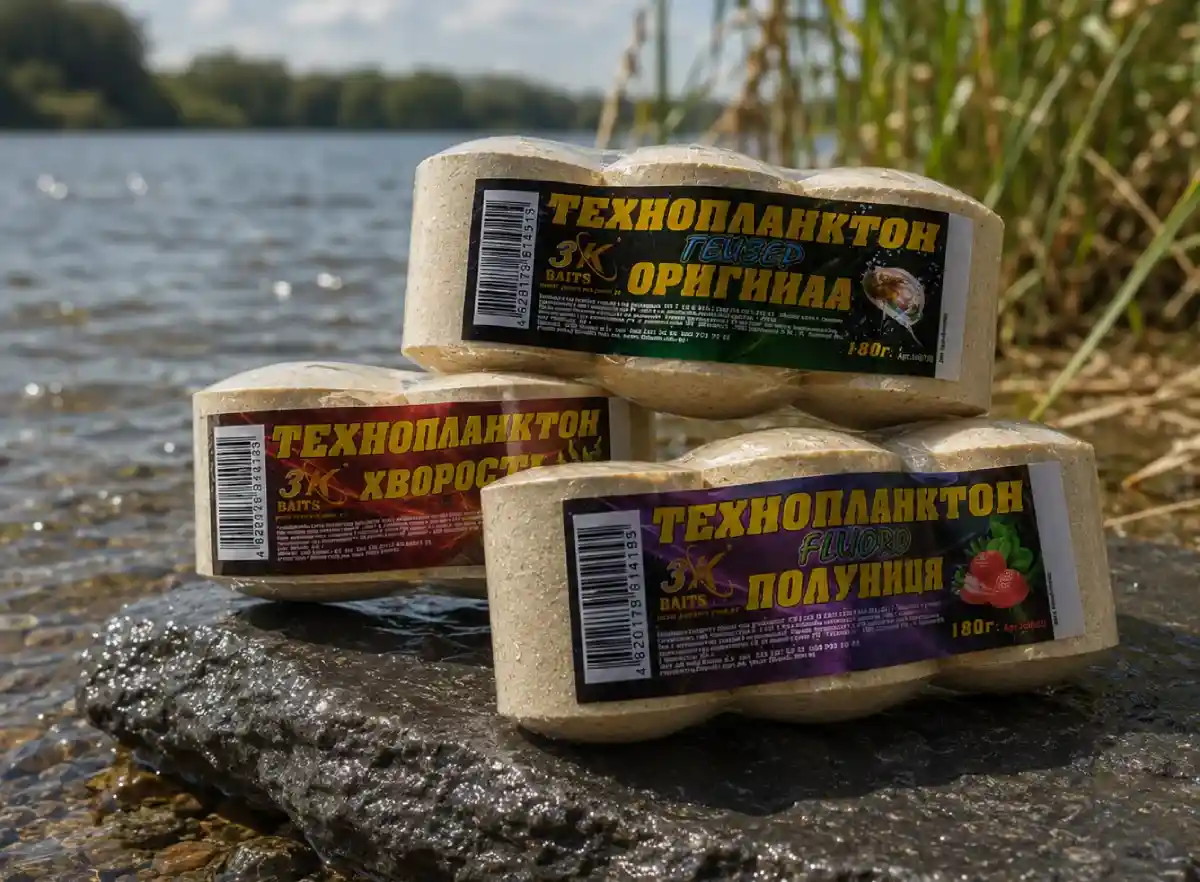 Види технопланктону 3KBaits для ловлі товстолоба Технопланктон 3KBaits для різних умов лову товстолобика на водоймі